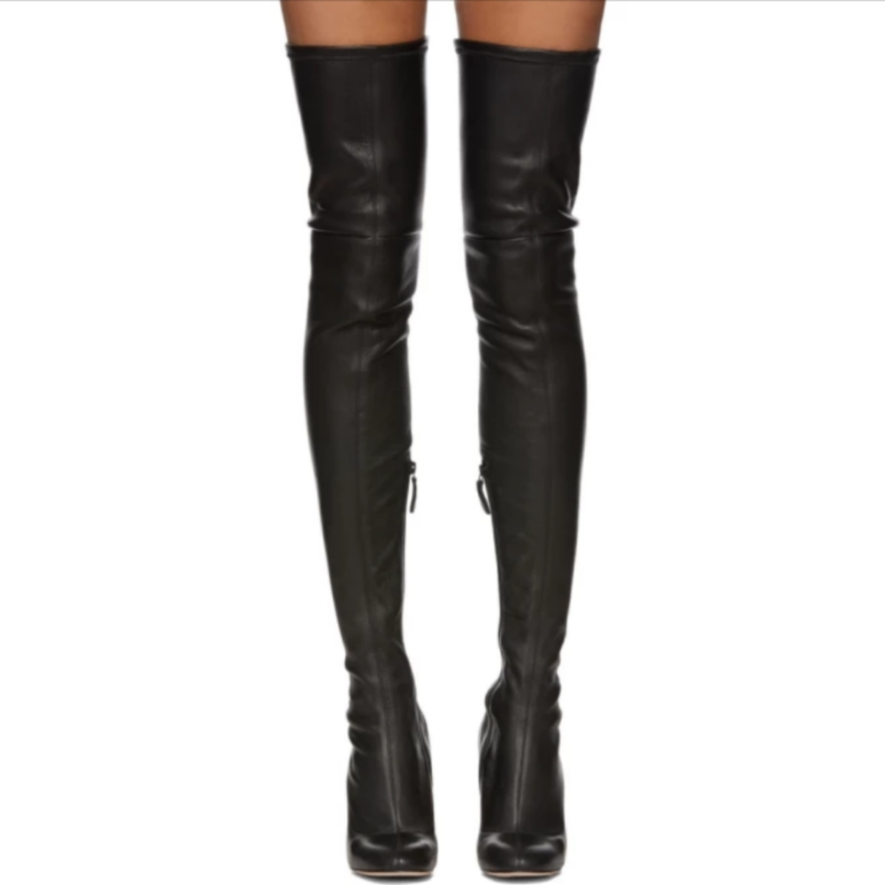 Rare Alexander McQueen Napa Leather Thigh High Heel Boots- Size 8 - Picture 6 of 14